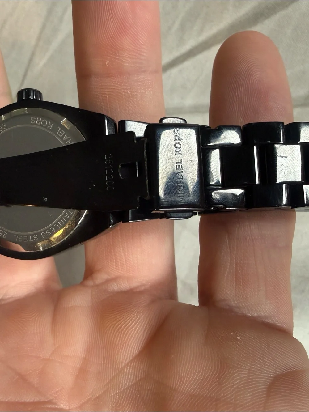 Michael Kors Black Bracelet Watch with Blue Sunray Dial